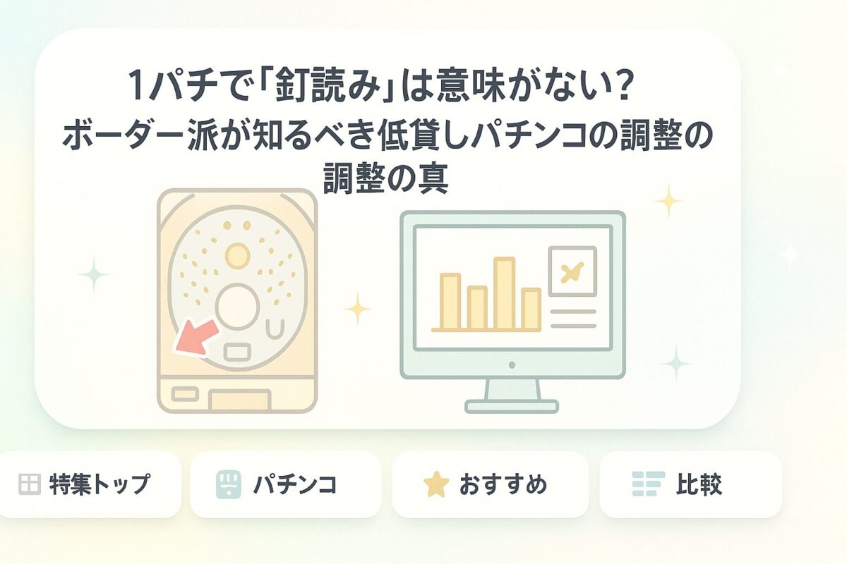 1パチで「釘読み」は意味がない?ボーダー派が知るべき低貸しパチンコの調整の真実