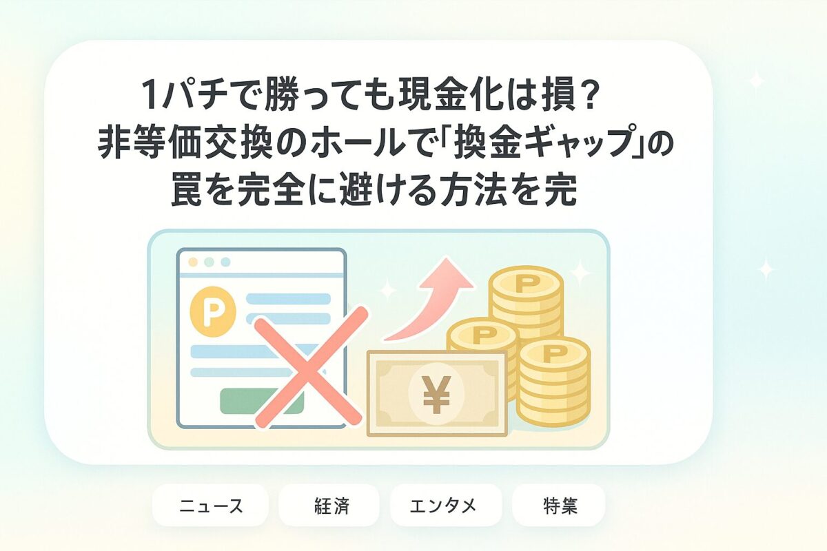 1パチで勝っても現金化は損?非等価交換のホールで「換金ギャップ」の罠を完全に避ける方法