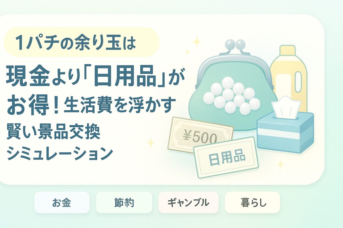1パチの余り玉は現金より「日用品」がお得!生活費を浮かす賢い景品交換シミュレーション